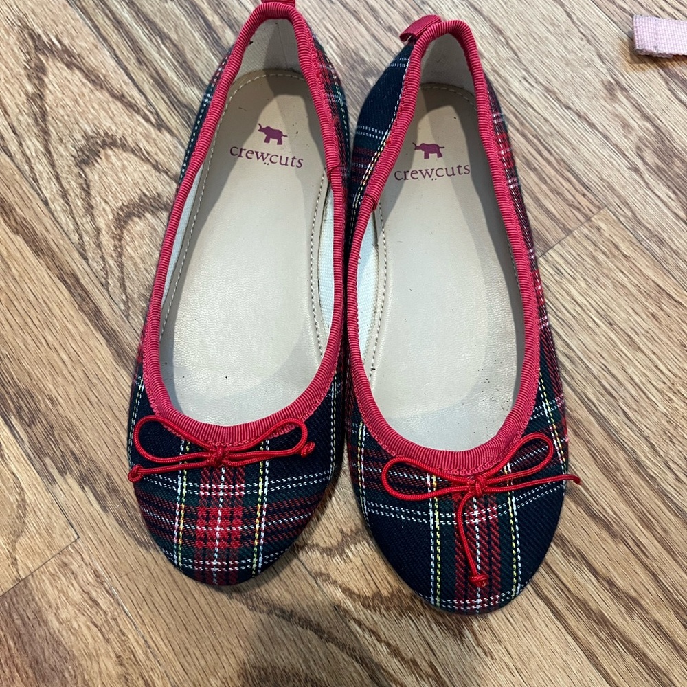 Crewcuts Navy & Red Plaid Ballet Flats